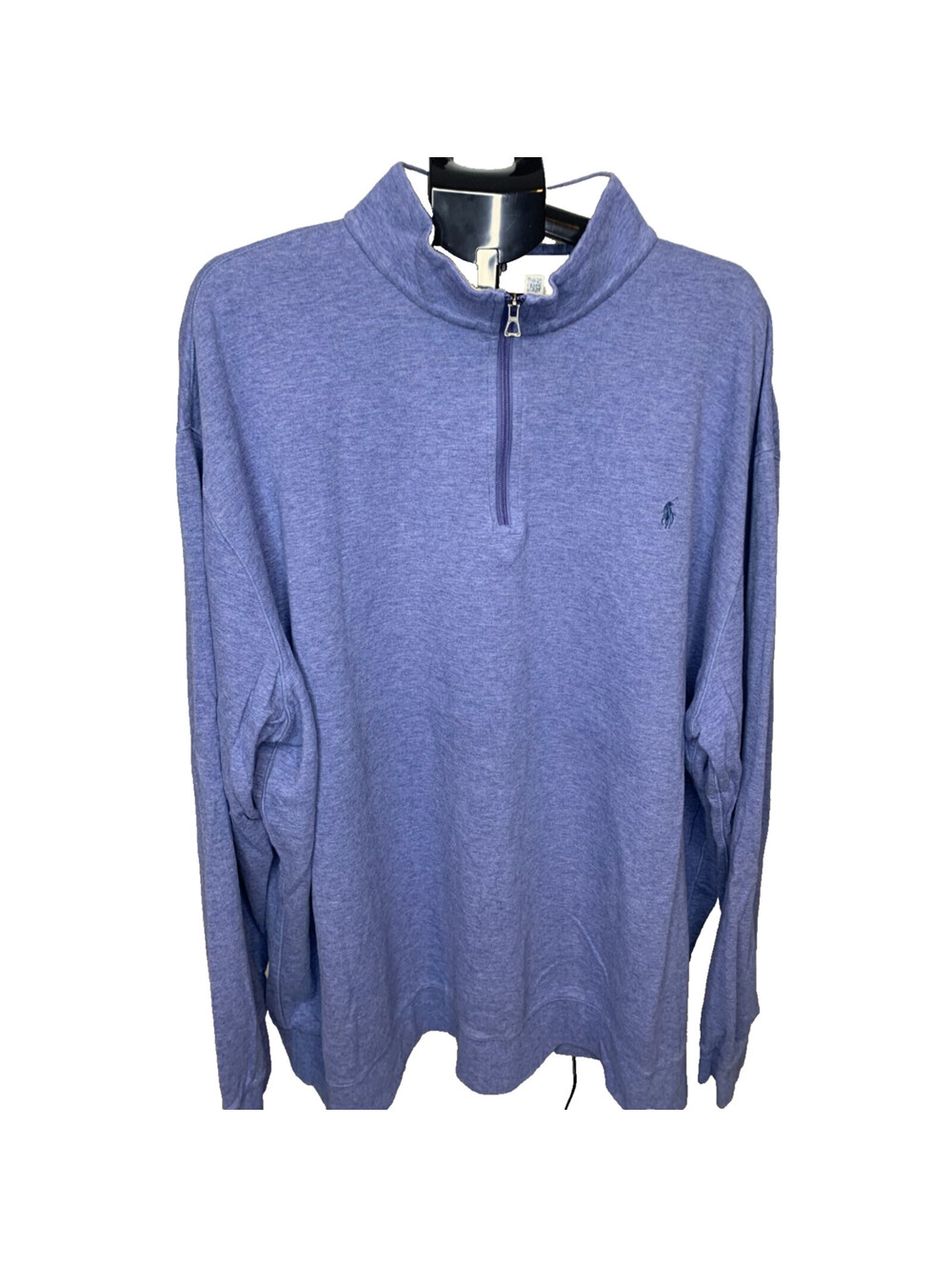 Polo Ralph Lauren Men's Estate Rib 4XLT Blue Mock Neck 1/4 Zip Pullover